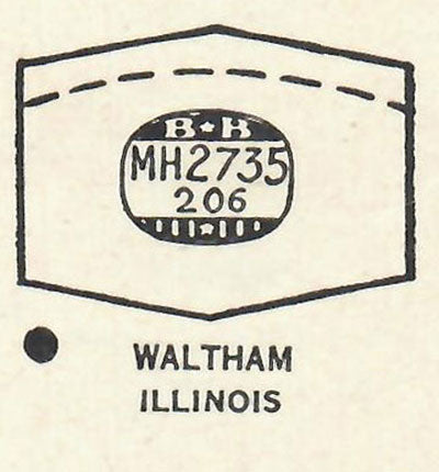 WALTHAM & ILLINOIS - Hexagon 27.3mm x 20.6mm DUREX