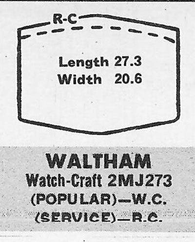 WALTHAM & ILLINOIS - Hexagon 27.3mm x 20.6mm