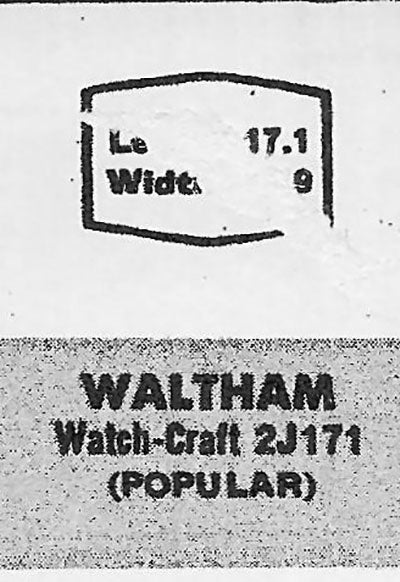 WALTHAM - Hexagon 17.1mm x 11.9mm