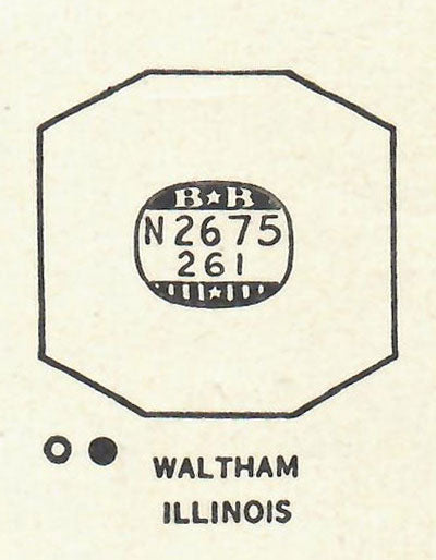 ILLINOIS & WALTHAM - Octagon 26.7mm x 26.1mm DUREX