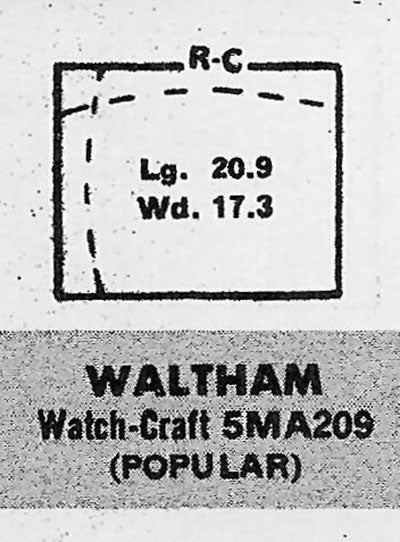 WALTHAM : MULTIPLE MODELS - Rectangle 20.9mm x 17.3mm