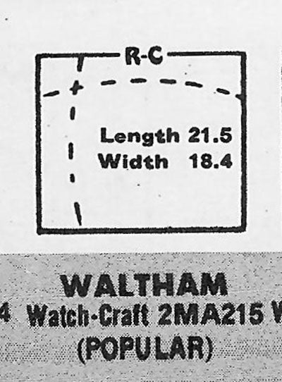 GRUEN & WALTHAM : MULTIPLE MODELS - Rectangle 21.5mm x 18.4mm