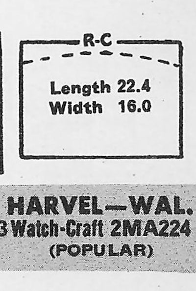 WALTHAM : WYMAN, HAMILTON : NELSON & GRUEN - Rectangle 22.4mm x 15.9mm