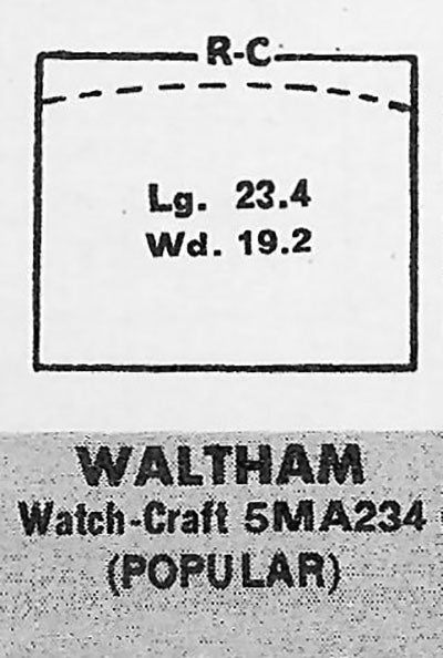 WALTHAM : CANTON - Rectangle 23.4mm x 19.0mm