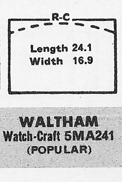 WALTHAM : KIMBALL - Rectangle 24.1mm x 16.9mm
