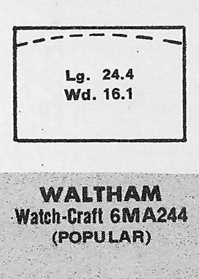 WALTHAM : LOWELL - Rectangle 24.4mm x 16.1mm