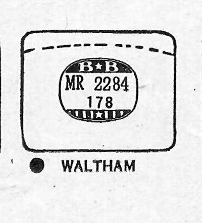 WALTHAM : MUNICIPAL SERVANT - Rectangle w/Radius Corners 22.8mm x 17.8mm DUREX