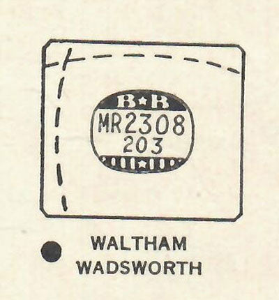 WALTHAM : DIGHTON & ROLAND - Rectangle w/Radius Corners 23.0mm x 20.3mm