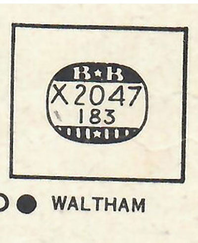 WALTHAM : BAXTER, CLINTON & FULTON - Rectangle 20.4mm x 18.3mm DUREX
