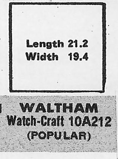 WALTHAM - Rectangle 21.2mm x 19.4mm
