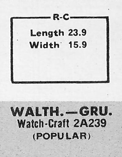 GRUEN : 487/267 & WALTHAM - Rectangle 23.9mm x 15.9mm