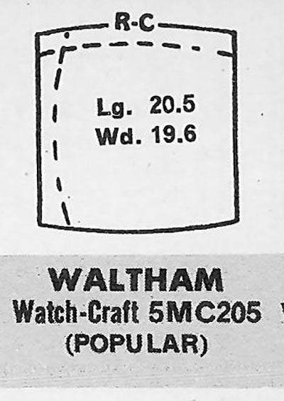 WALTHAM - Tonneau 20.5mm x 19.6mm