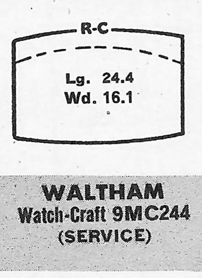 WALTHAM - Tonneau 24.4mm x 16.1mm