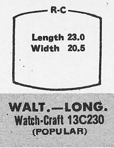 WALTHAM - Tonneau 23.0mm x 20.5mm