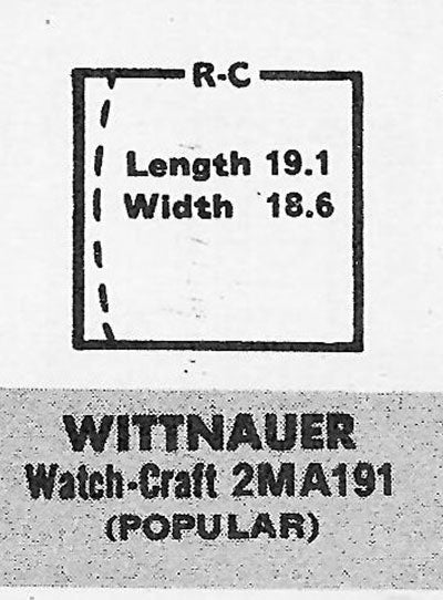 WITTNAUER - Rectangle 19.1mm x 18.6mm