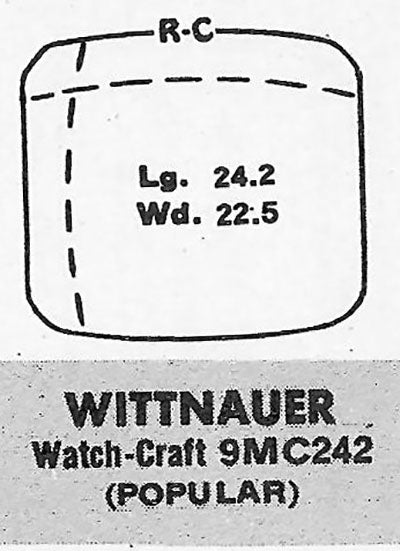 WITTNAUER : EXECUTIVE - Tonneau w/Cut Corners 24.2mm x 22.5mm