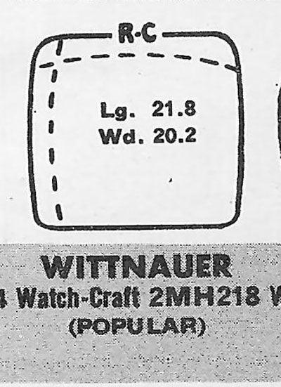 WITTNAUER - Tonneau w/Radius Corners 21.8mm x 20.2mm